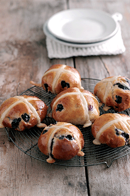 A picture of some hot cross buns